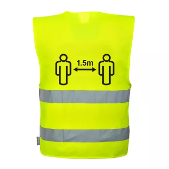   Portwest Távolságtartásra figyelmeztető jól láthatósági mellény 1,5 m